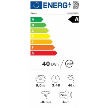 Candy Εντοιχιζόμενο Πλυντήριο Ρούχων 9kg με Τεχνολογία Ατμού AI Weight Sense BC449M4D8J-S